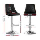 Table & Bar Stools: Artiss 4X Bar Stool Wood Swivel Adjustable Kitchen Counter Stool Leather Black
