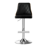 Table & Bar Stools: Artiss 4X Bar Stool Wood Swivel Adjustable Kitchen Counter Stool Leather Black