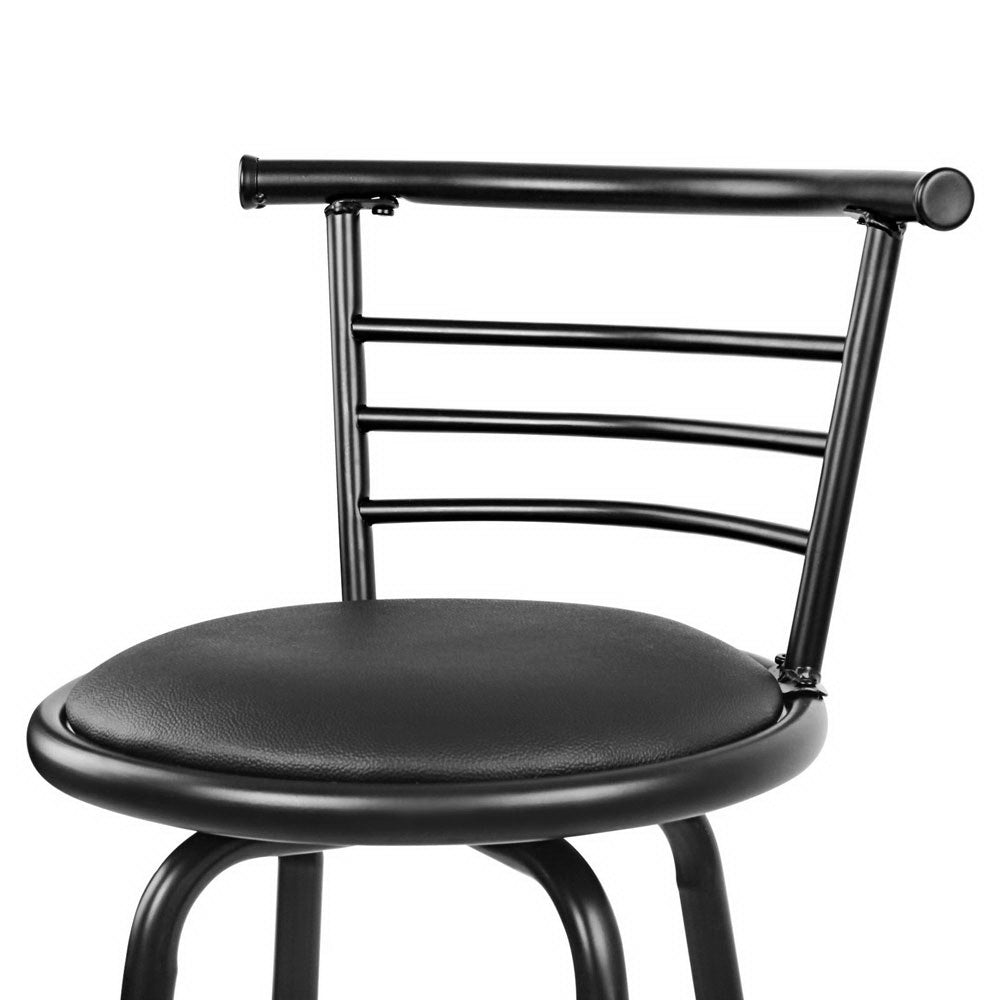 Table & Bar Stools: Artiss 4x Bar Stools Swivel Leather Padded Metal