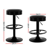 Massage Chairs: Artiss 4x Bar Stools Leather Padded Gas Lift Black