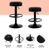 Massage Chairs: Artiss 4x Bar Stools Leather Padded Gas Lift Black