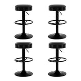 Massage Chairs: Artiss 4x Bar Stools Leather Padded Gas Lift Black