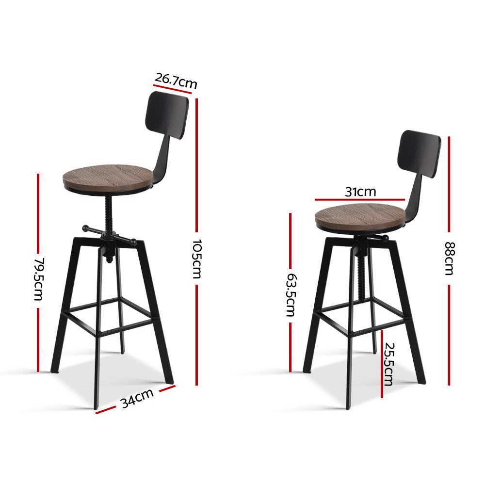 Table & Bar Stools: Artiss Bar Stools Kitchen Counter Chairs Vintage Metal Chairs