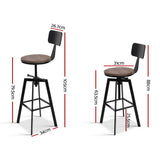 Table & Bar Stools: Artiss Bar Stools Kitchen Counter Chairs Vintage Metal Chairs
