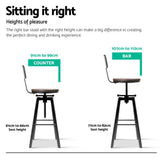 Table & Bar Stools: Artiss Bar Stools Kitchen Counter Chairs Vintage Metal Chairs
