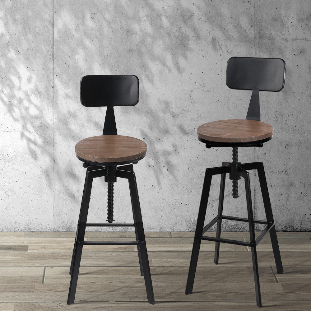 Table & Bar Stools: Artiss Bar Stools Kitchen Counter Chairs Vintage Metal Chairs