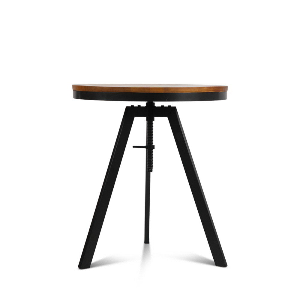 Dining Tables: Artiss Bar Table 67-86CM Height Round Brown
