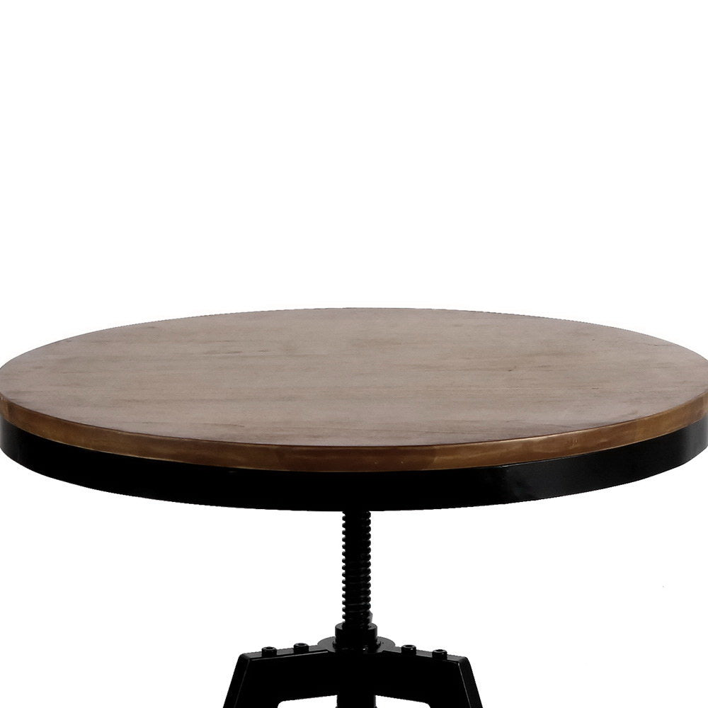 Dining Tables: Artiss Bar Table 67-86CM Height Round Brown