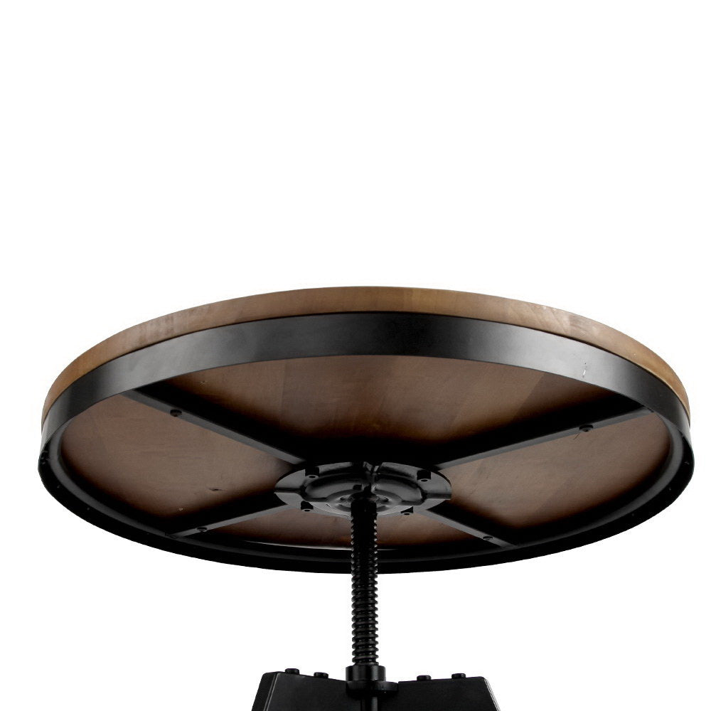 Dining Tables: Artiss Bar Table 67-86CM Height Round Brown