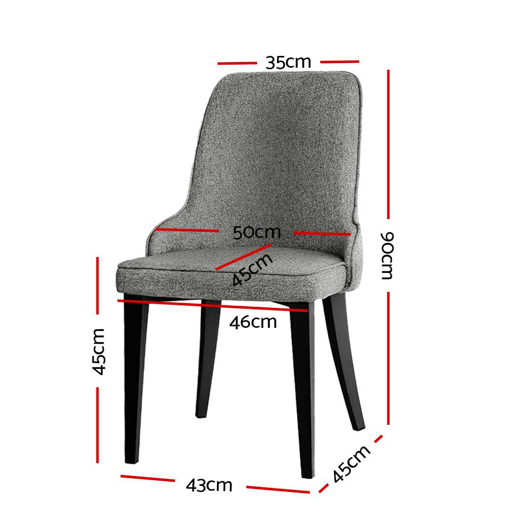 Dining Set: Artiss Dining Chairs Set of 2 Linen Fabric Grey
