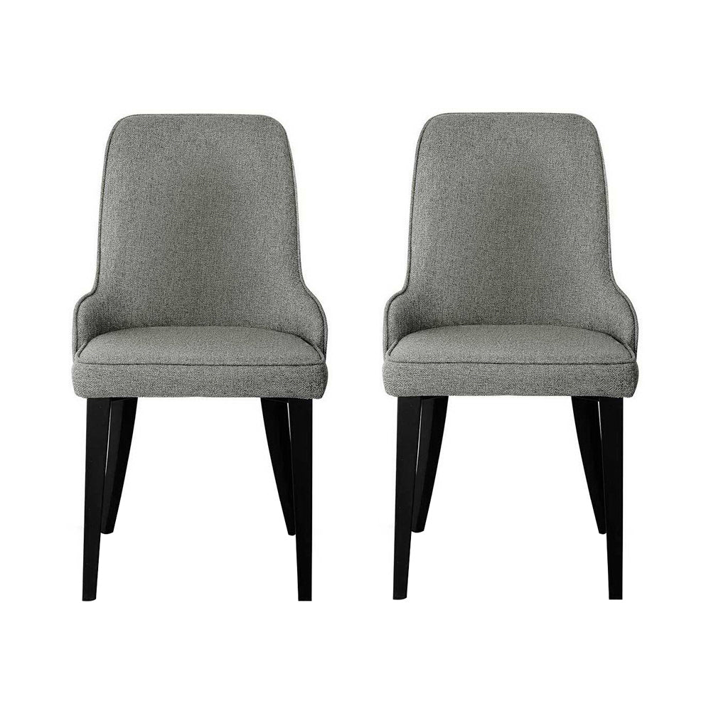 Dining Set: Artiss Dining Chairs Set of 2 Linen Fabric Grey