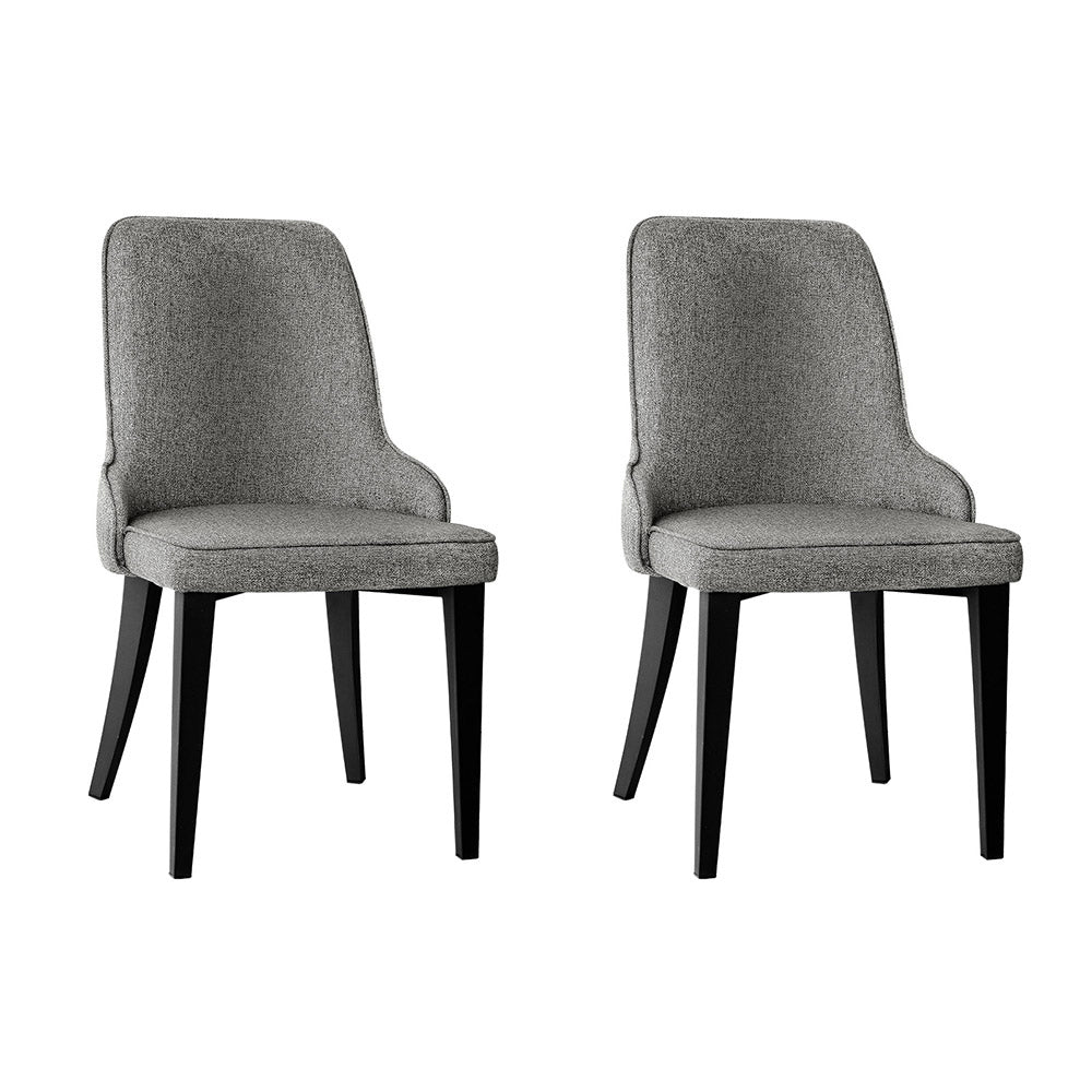 Dining Set: Artiss Dining Chairs Set of 2 Linen Fabric Grey