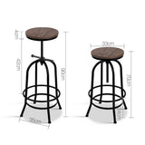 Table & Bar Stools: Artiss Bar Stools Adjustable Wood Chairs