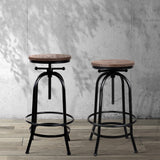 Table & Bar Stools: Artiss Bar Stools Adjustable Wood Chairs