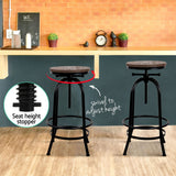 Table & Bar Stools: Artiss Bar Stools Adjustable Wood Chairs