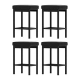 A Set of 4 Artiss Metal Bar Stools PU Seat Dining Counter Chairs