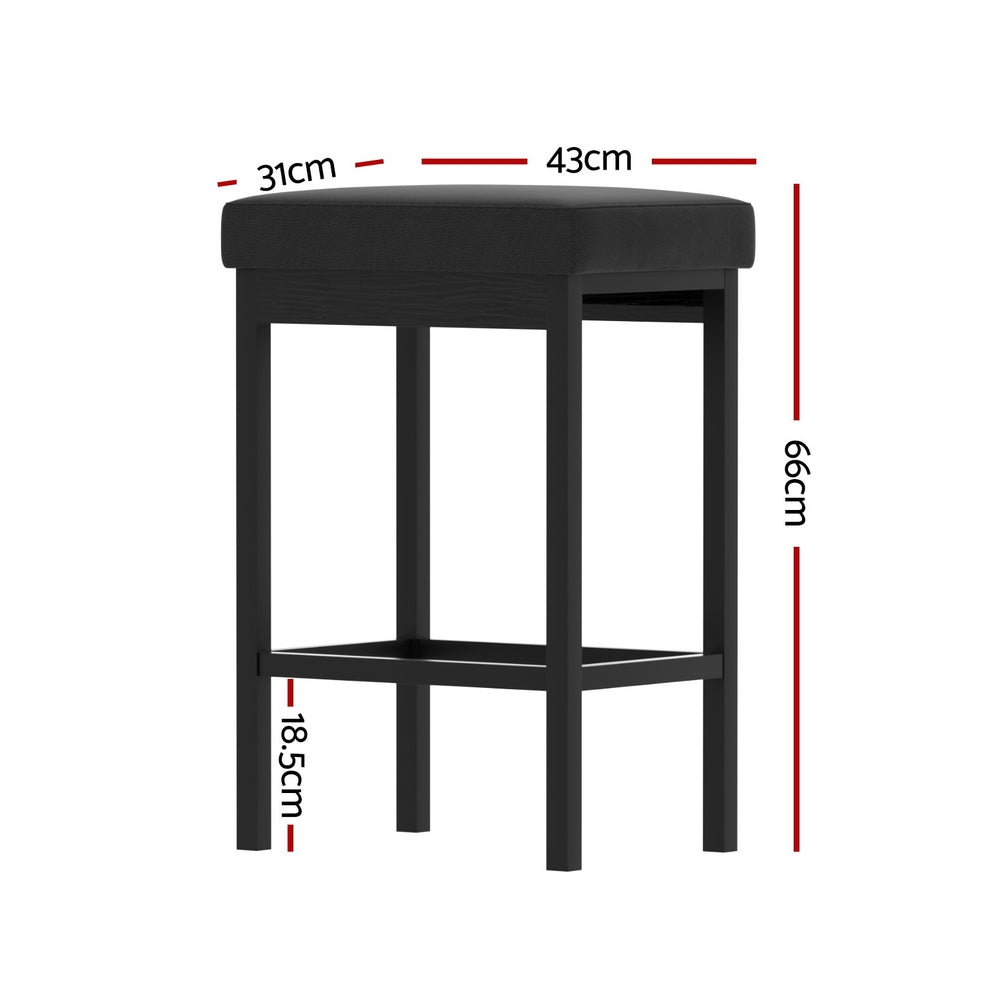 Table & Bar Stools: A Set of 4 Artiss Metal Bar Stools PU Seat Dining Counter Chairs