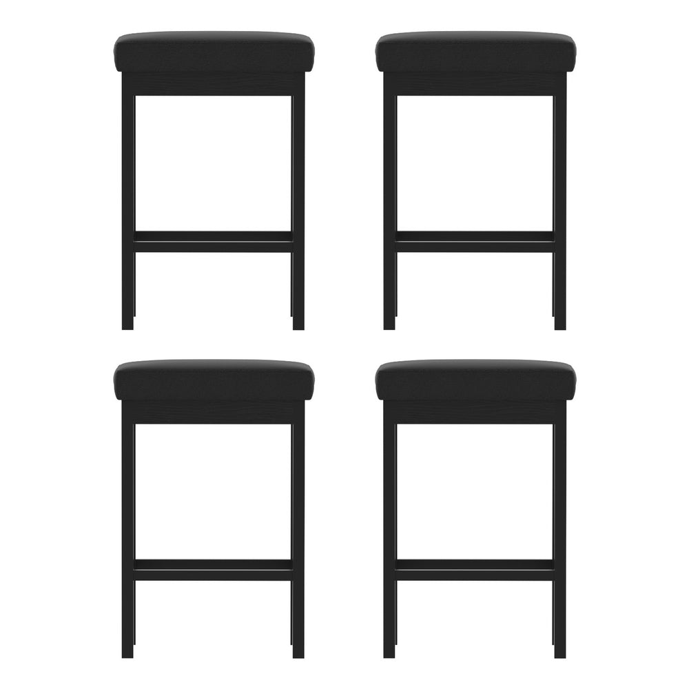 Table & Bar Stools: A Set of 4 Artiss Metal Bar Stools PU Seat Dining Counter Chairs