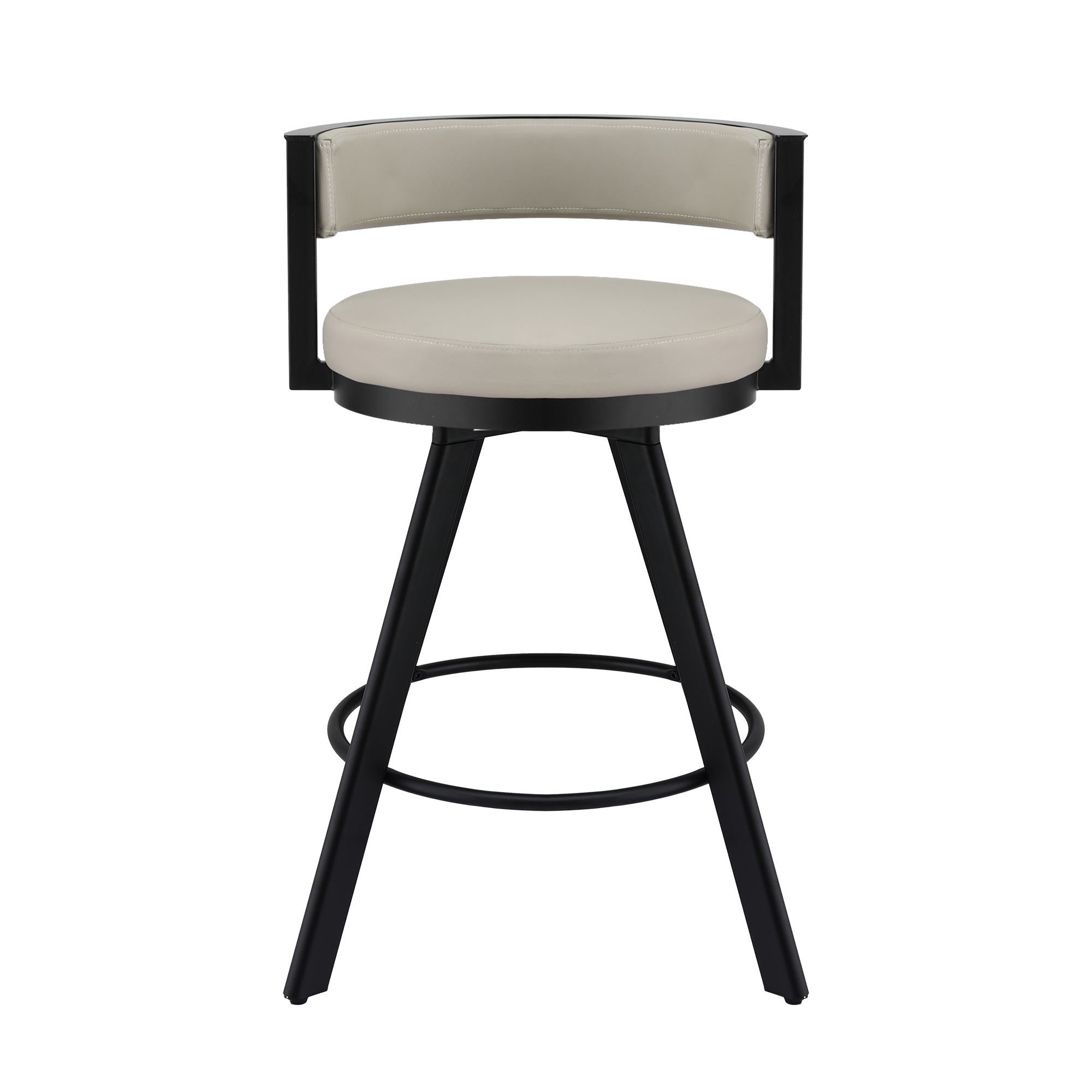 Artiss Bar Stool Swivel Kitchen Chair Metal PU Leather Counter Beige