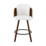 Table & Bar Stools: Artiss Wooden Bar Stools Swivel Kitchen Counter Stool Chair 58cm Seat Height