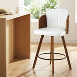 Table & Bar Stools: Artiss Wooden Bar Stools Swivel Kitchen Counter Stool Chair 58cm Seat Height