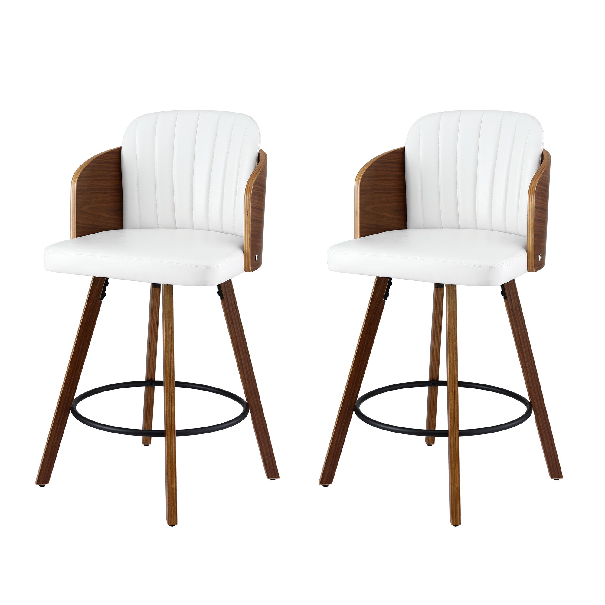 Table & Bar Stools: Artiss Wooden Bar Stools Swivel Kitchen Counter Stool Chair 58cm Seat Height