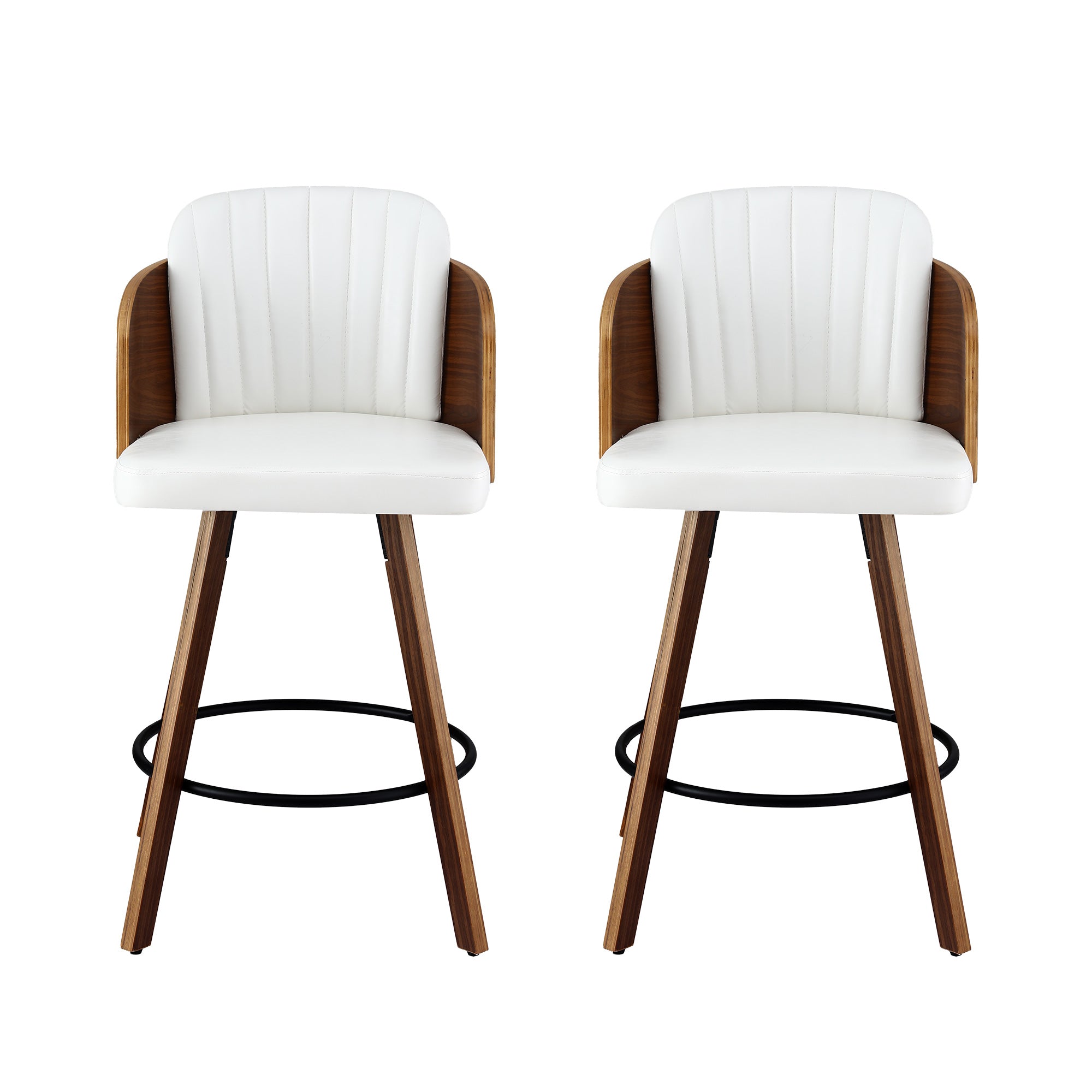 Table & Bar Stools: Artiss Wooden Bar Stools Swivel Kitchen Counter Stool Chair 58cm Seat Height