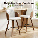 Table & Bar Stools: Artiss Wooden Bar Stools Swivel Kitchen Counter Stool Chair 58cm Seat Height