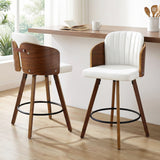 Table & Bar Stools: Artiss Wooden Bar Stools Swivel Kitchen Counter Stool Chair 58cm Seat Height