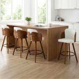 Table & Bar Stools: Artiss Wooden Bar Stools Swivel Kitchen Counter Stool Chair 58cm Seat Height