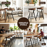 Table & Bar Stools: 2x Artiss Bar Stools Swivel Kitchen Chairs Metal Legs Bentwood Counter White PU