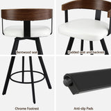 Table & Bar Stools: 4x Artiss Bar Stools Swivel Kitchen Chairs Metal Legs Bentwood Counter White PU