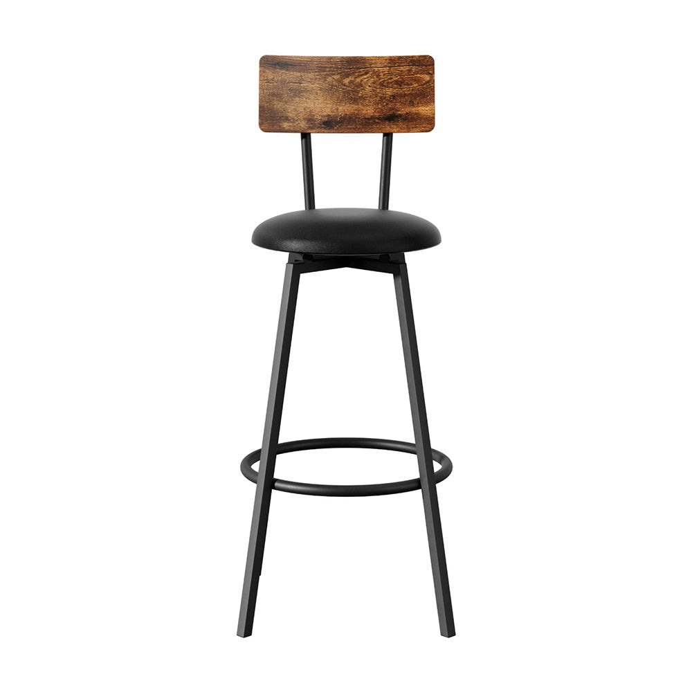 Table & Bar Stools: Artiss 2X Industrial Bar Stools Upholstered Counter Chairs Steel Frame Anti-Scratch