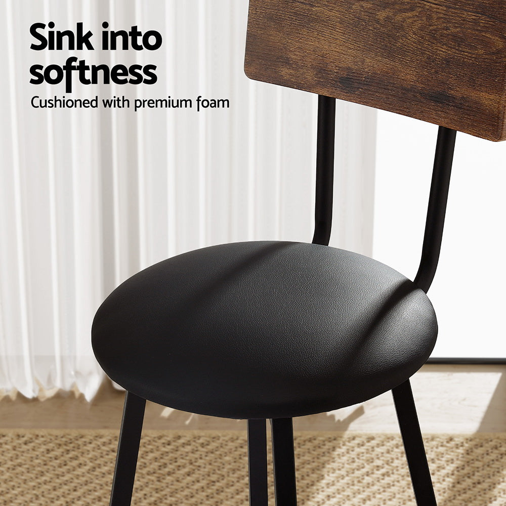 Table & Bar Stools: Artiss 2X Industrial Bar Stools Upholstered Counter Chairs Steel Frame Anti-Scratch