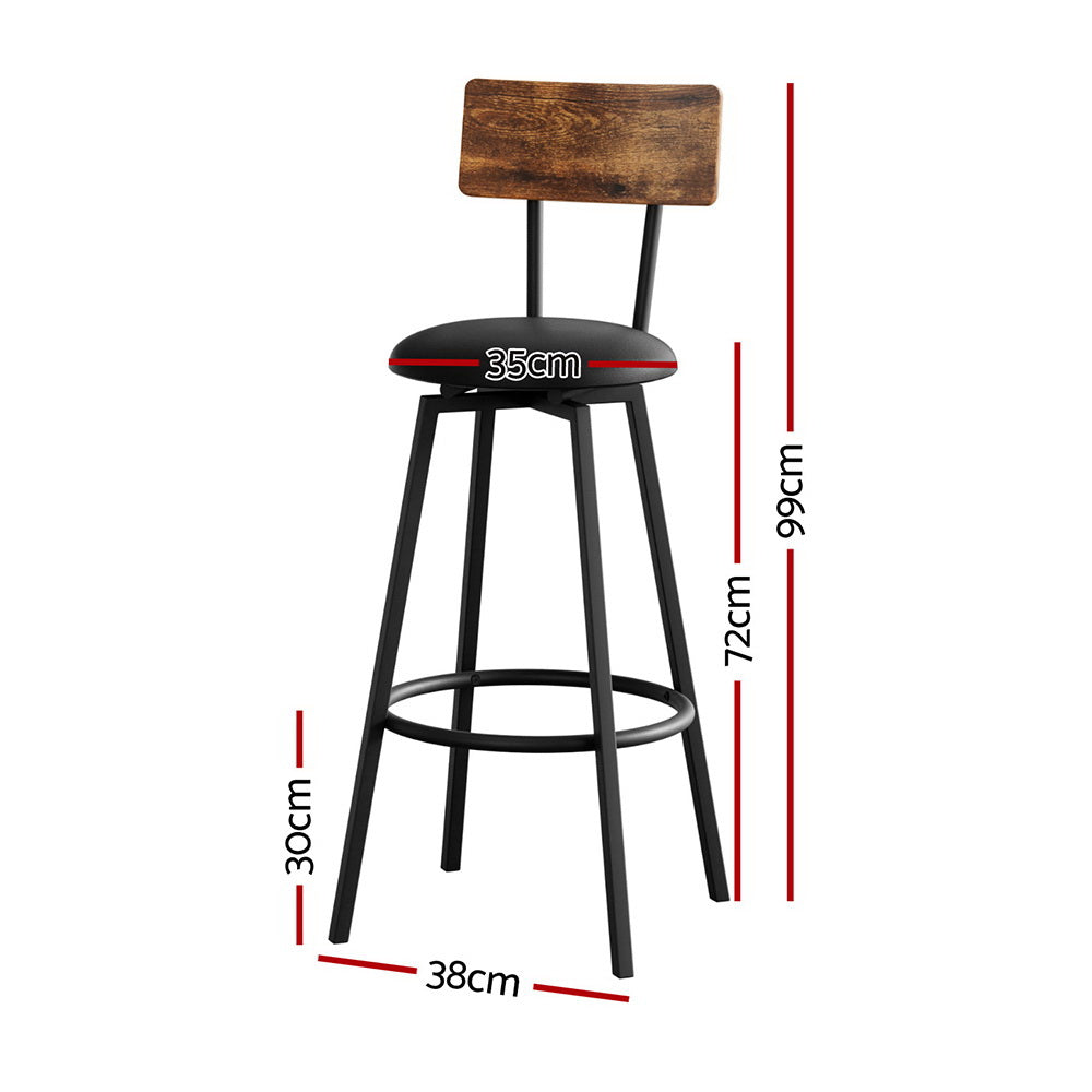 Table & Bar Stools: Artiss 4X Industrial Bar Stools Upholstered Counter Chairs Steel Frame Anti-Scratch