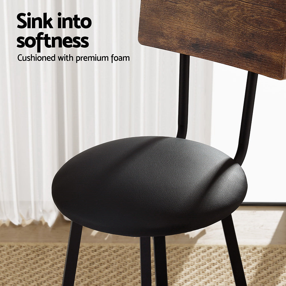 Table & Bar Stools: Artiss 4X Industrial Bar Stools Upholstered Counter Chairs Steel Frame Anti-Scratch