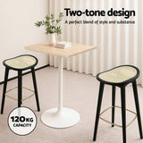 Table & Bar Stools: Artiss 4x Bar Stools Rattan Counter Kitchen Dinning Chair Bamboo Saddle Black