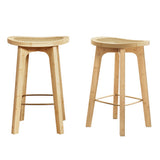 Table & Bar Stools: Artiss 2x Bar Stools Bamboo Rattan Stool Counter Chair Kitchen Barstools