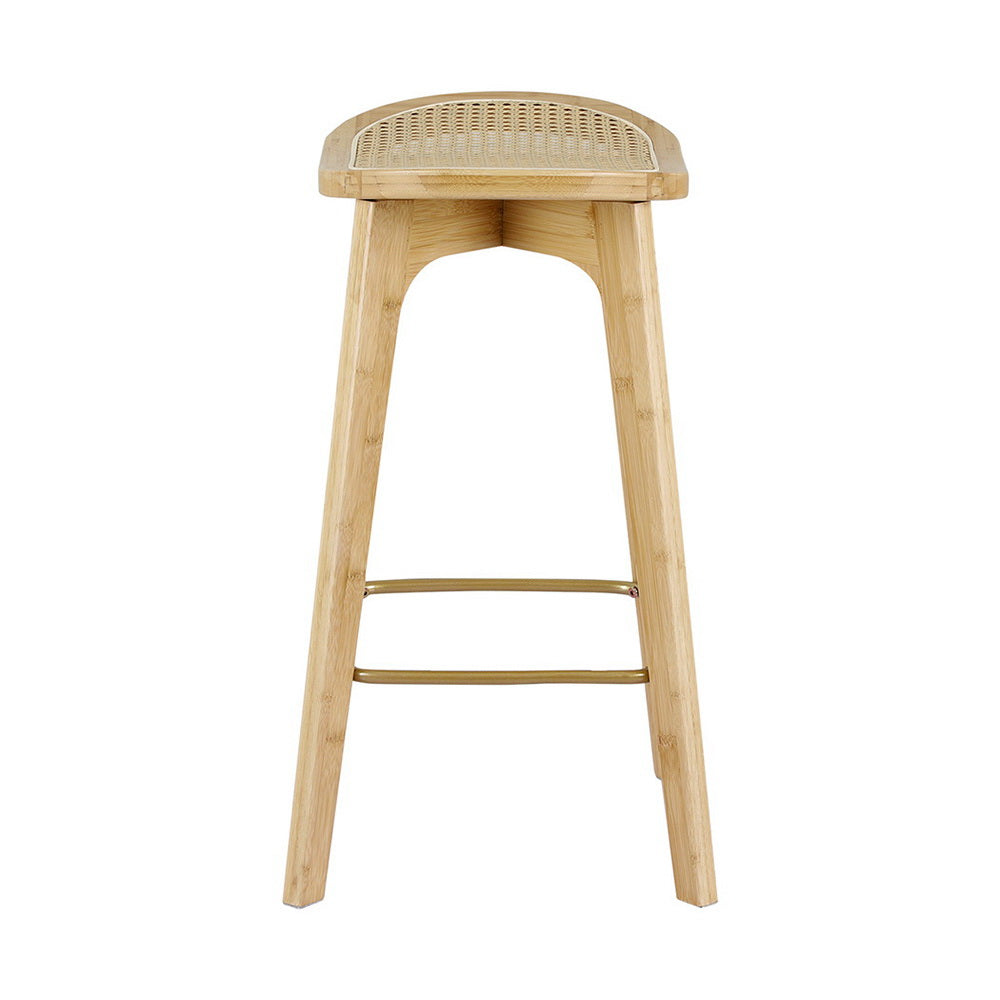 Table & Bar Stools: Artiss 2x Bar Stools Bamboo Rattan Stool Counter Chair Kitchen Barstools