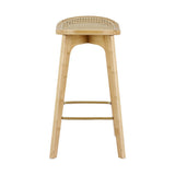 Table & Bar Stools: Artiss 4x Bar Stools Bamboo Rattan Stool Counter Chair Kitchen Barstools