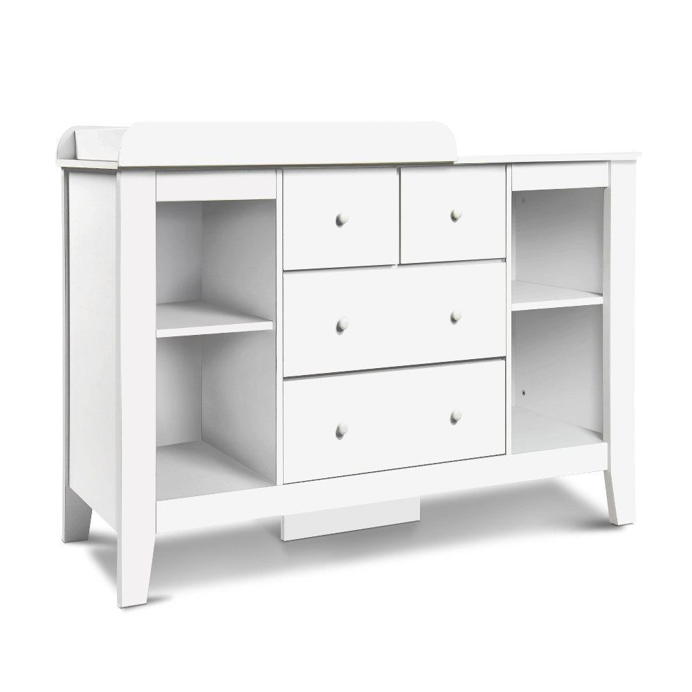 Changing Tables: Keezi Baby Changing Table Diaper Station Drawers Chest Cabinet Nursery Furniture