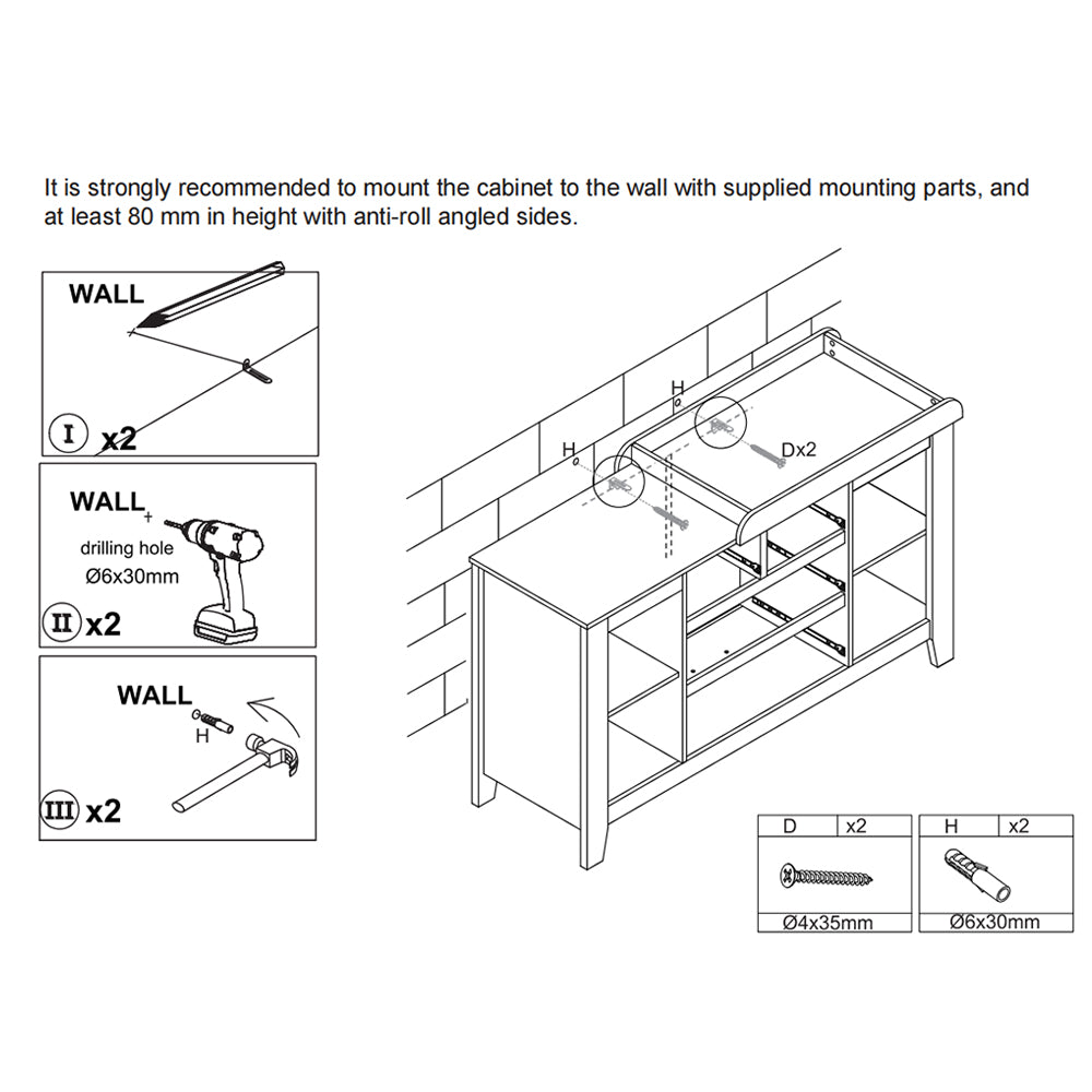 Changing Tables: Keezi Baby Changing Table Diaper Station Drawers Chest Cabinet Nursery Furniture