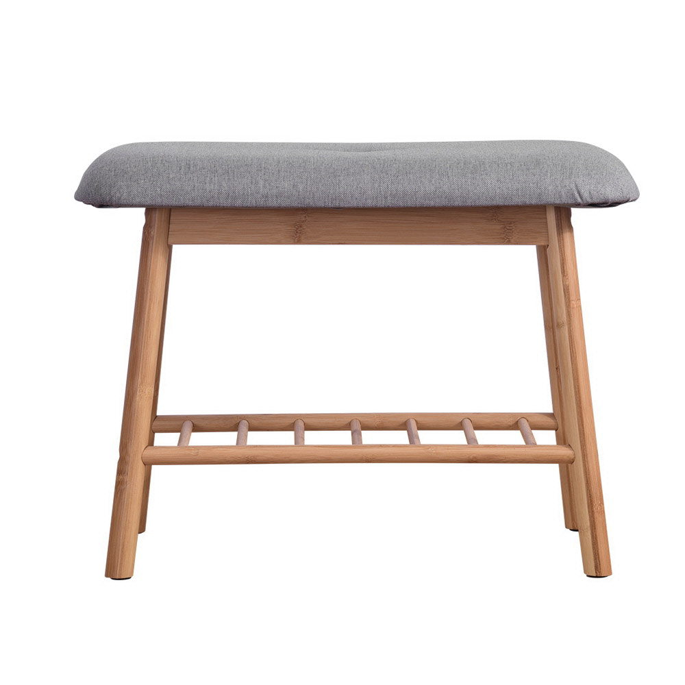Shoe Storage: Artiss Shoe Rack Shoe Bench Fabric Seat 2 Pairs