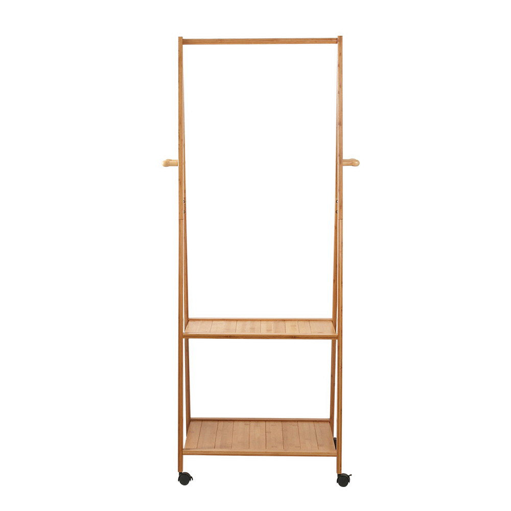 Clothing & Wardrobe Storage: Artiss Clothes Rack Airer Coat Stand 165x59cm Wheels