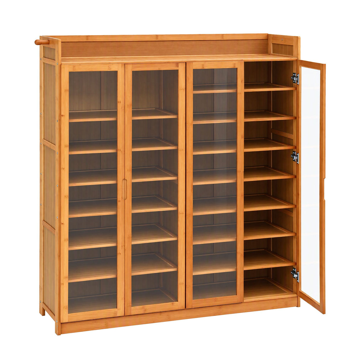 Artiss Shoe Cabinet 25 Pairs Shoe Storage Cupboard Umbrella Hook Raised Top Edge Wood
