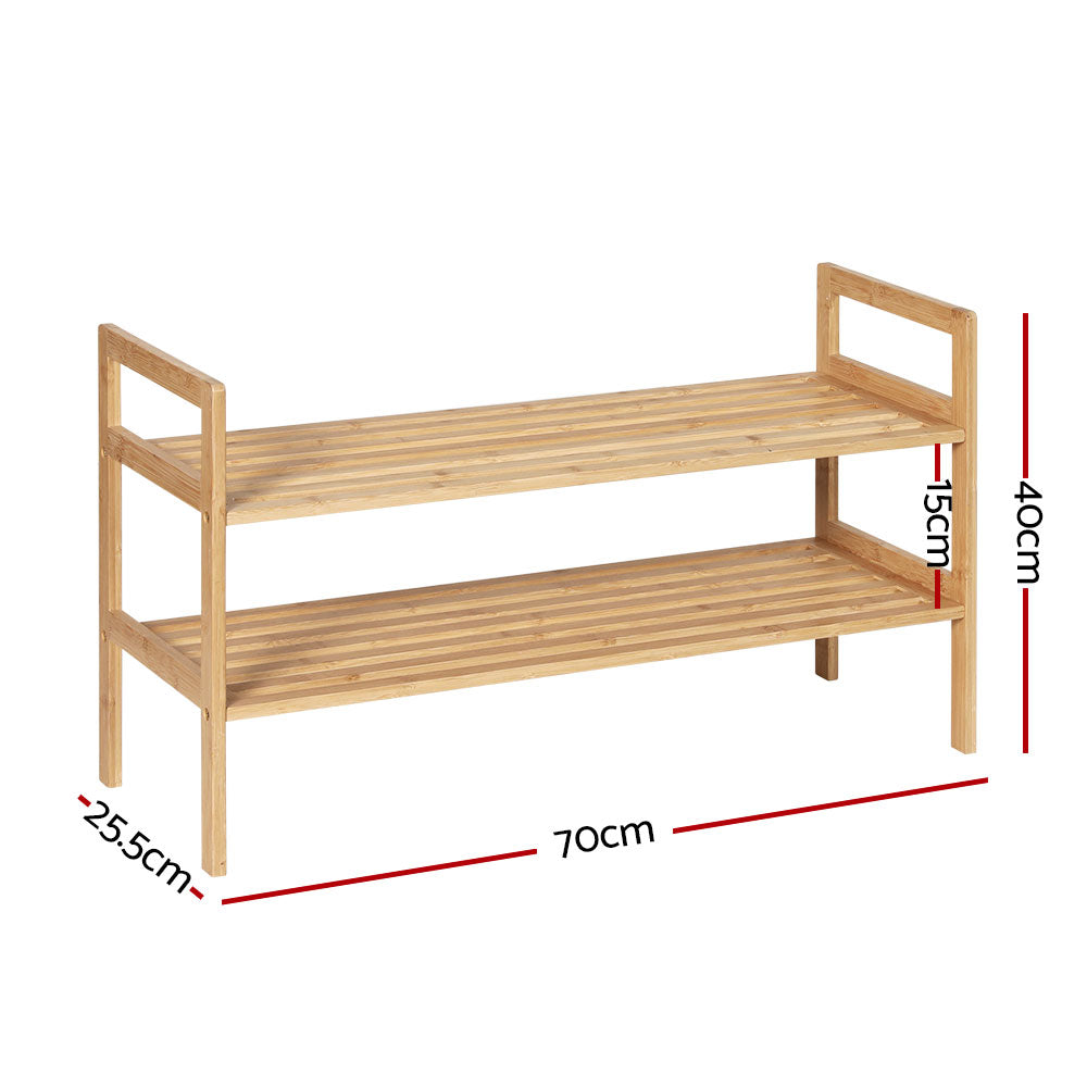 Shoe Storage: Artiss Shoe Rack Cabinet Bamboo Storage Organiser Pine