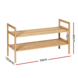 Shoe Storage: Artiss Shoe Rack Cabinet Bamboo Storage Organiser Pine