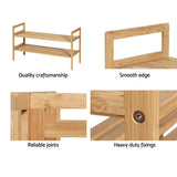 Shoe Storage: Artiss Shoe Rack Cabinet Bamboo Storage Organiser Pine