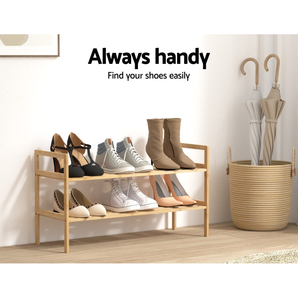 Shoe Storage: Artiss Shoe Rack Cabinet Bamboo Storage Organiser Pine