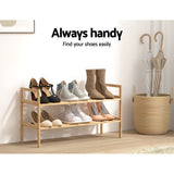 Shoe Storage: Artiss Shoe Rack Cabinet Bamboo Storage Organiser Pine